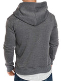 Fashion Neckline Decorated Buttons Thick Hoodie