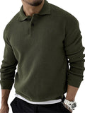 Men's Fashionable Slim Long-sleeved Lapel Autumn Knit Sweater