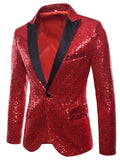 Trendy Men's Prom Performance Shiny Sequins Jackets