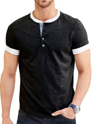 Summer Daily Wear Comfy Short Sleeve Contrasting Slim T-shirts For Men