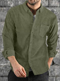 Men's Casual Button Up Corduroy Shirts for Autumn Winter