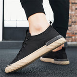 Breathable Fine Stitching Flat Sole Low-Top Canvas Walking Shoes