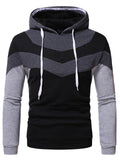 Winter Hooded Contrasting Pullover Loose Hoodies For Men