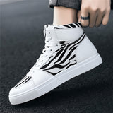 Mens Fashion Patchwork Zebra Print Breathable CasualShoes