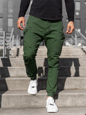 Men's Casual Cargo Pants With Zipper Pockets