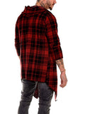 Simple Style Casual Plaid Loose Hooded Cloaks Coats For Men