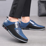 Men's Genuine Leather Stitching Lace Up Shoes