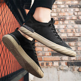 Breathable Fine Stitching Flat Sole Low-Top Canvas Walking Shoes