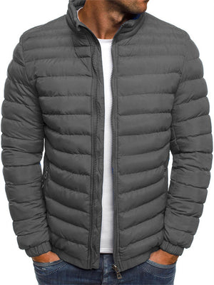 Men's Lightweight Comfortable Striped Padded Coat