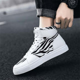 Mens Fashion Patchwork Zebra Print Breathable CasualShoes