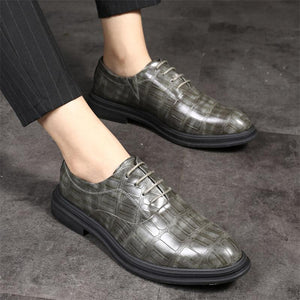 Men's Casual Fashion Crocodile Pattern Soft PU Leather Shoes