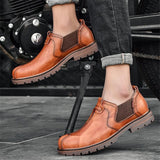 Mens Retro Fashion Business Soft Sole Genuine Leather Casual Shoes