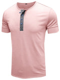 Summer Leisure Patchwork Slim Short Sleeve T-shirts For Men