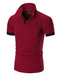 Business Solid Color Short Sleeve Polo Shirts For Men