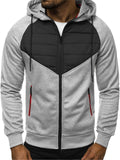 Men's Leisure Hooded Zipper Contrasting Slim Coats