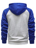 Casual Contrast Color Athletic Mens Work Hoodie in Autumn Winter