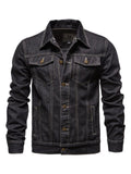 Mens Classic Casual Long Sleeve Jean Jacket