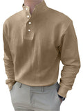 Men's Trendy Stand Collar Long Sleeve Pullover Business Shirts