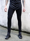 Mens Slim Fit BrIef Elastic Ankle Denim Pants