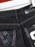 Casual Hip-Hop Loose Oversize Black Color Printed Cropped Pants