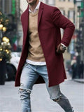 Winter Solid Color Simple long Wool OverCoat