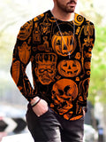 Slim Fit Crew Neck Halloween Shirts for Men