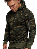 Casual Fit Camouflage Printed Pullover Hooded Sweatshirt