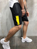 Mens Casual Slim Fit Comfy Patchwork Running Knee Shorts