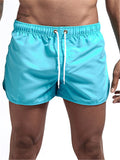 Mens Summer Comfy Solid Color Beach Shorts