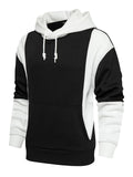 Stylish Contrast Color Design Long-Sleeved Casual Sports Hooded Sweatshirt