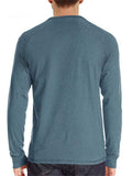 Men's Long Sleeve Button Round Neck Basic T-shirt