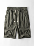 Mens Loose Breathable Straight Cotton&Linen Shorts