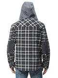 Stylish Warm Plaid Windproof Hooded Flannel Jacket Mens