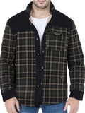 Stylish Corduroy Plaid Fleece Lining Thermal Cotton Lapel Cozy Shirt Jacket