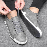 Mens Fashion Breathable Stitching Lace Up Ankle Shoes