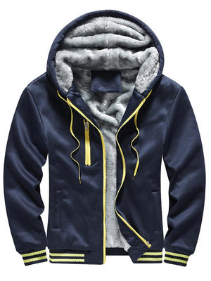 Hooded Full Zip Fashion Casual Solid Color Sports Men's Sweatshirt