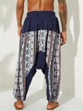 Mens Floral Printing Casual Baggy Harem Pants