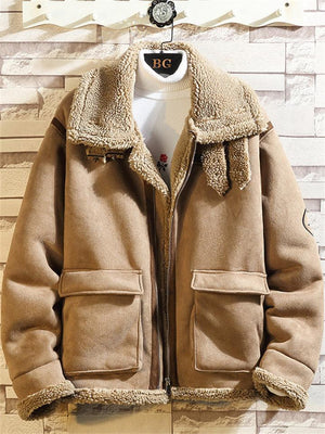 Men's Winter Hipster Comfy Faux Fur Plush Warm Coats