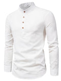 Men's Holiday Fashion Business Long Sleeve Stand Collar Shirts