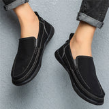 Mens Comfy Breathable Patchwork Canvas Casual Loafers