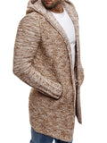 Male Autumn Winter Mid Length Hooded Cardigan Sweaters