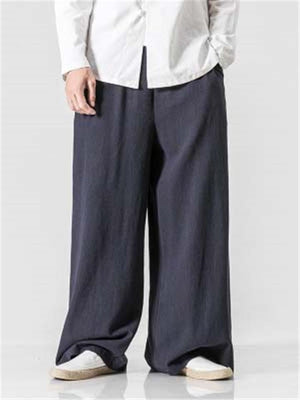 Mens Casual Comfy Loose Solid Color Pants