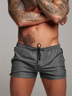 Mens Sporty Drawstring Quick-Dry Beach Shorts