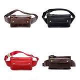 Casual Vintage Genuine Leather Waist Bags Crossbody Bags For Male and Female