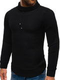 Drawstring Turtleneck Long Sleeve Sweater for Men