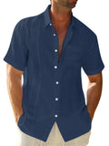 Short Sleeve Single-Breasted Lapel Shirts