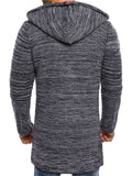 Male Autumn Winter Mid Length Hooded Cardigan Sweaters