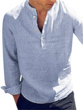 Striped Men's Cotton Long Sleeve Shirts