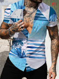 Male Hawaiian 3D Print Beach Short Sleeve Shirts