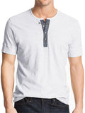 Summer Leisure Patchwork Slim Short Sleeve T-shirts For Men